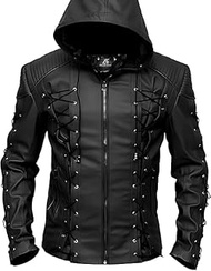 Arrow Arsenal Black Hooded Colton Haynes Costume Faux Leather Jacket