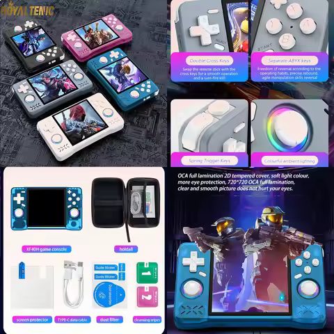 XF40H Handheld Game Console Open Source Linux System 4.0inch IPS Screen 30+Emulators Pocket Video Pl