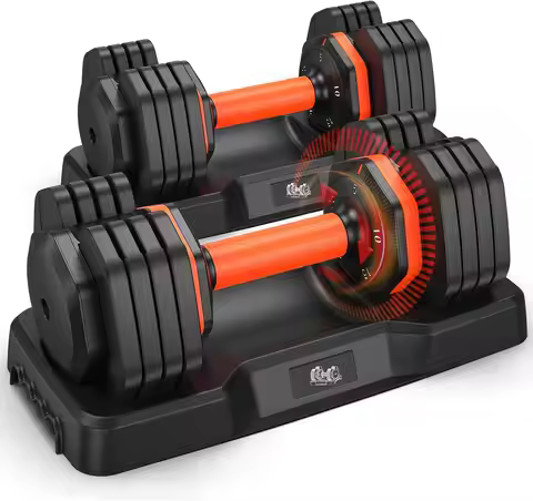 Adjustable Dumbbell Set 25LB, 5/10/15/20/25lbs, Anti-Slip Handle for Exercise Fitness Workout