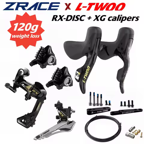 LTWOO RX / R9 Disc 2x11s / 2x12s Road Hydraulic Disc Brake Groupset + ZRACE XG Flat Mount Brake Cali