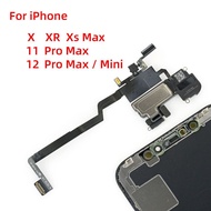 Original Top หูฟังสำหรับ Iphone 11 12 Pro Max Mini X XR Xs Max Proximity Sensor หูฟังหูลำโพง Flex Cable Parts