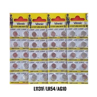 KARUNIA JAM - VINNIC BATTERY 1130 / 1131 LR54/ AG10/ CHEAP ORIGINAL 189/ PRICE PER SHEET