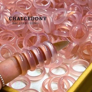 Bac giang pink chalcedony ring, blue, purple, size 17.5mm