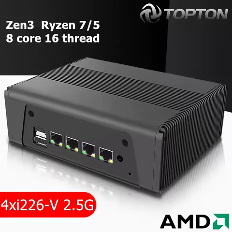 Topton New AMD Mini PC Ryzen 7 5825U 5800U 4x Intel i226-V 2.5G NAS Server Firewall Appliance Soft R