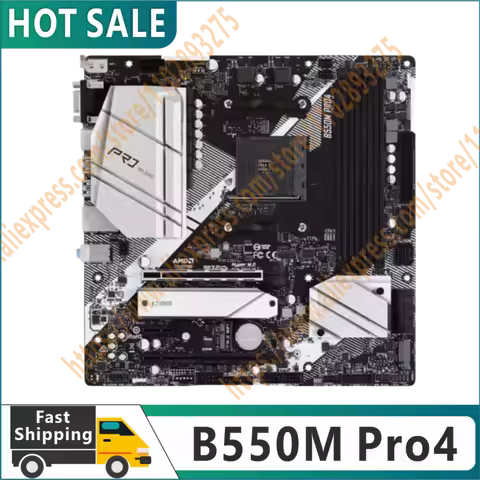 100% test B550M motherboard B550M Pro4 slot AM4 4 × DDR4 128GB PCI-E 4.0 USB3.2 M.2 VGA Mini ATX for