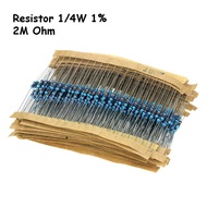 Resistor Metal Film 2MOhm 2M Ohm 2000K Ohm 1/4W 0,25W Toleransi 1%