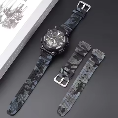 Camo Rubber Strap for Casio AQ-S810W AE-1200/1300/SGW-300 Sport diving Watchband waterproof Bracelet