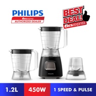 PHILIPS Daily Collection Plastic Jar Blender With 2x Jars + 1x Mill (450W/1.0L) HR2059/90