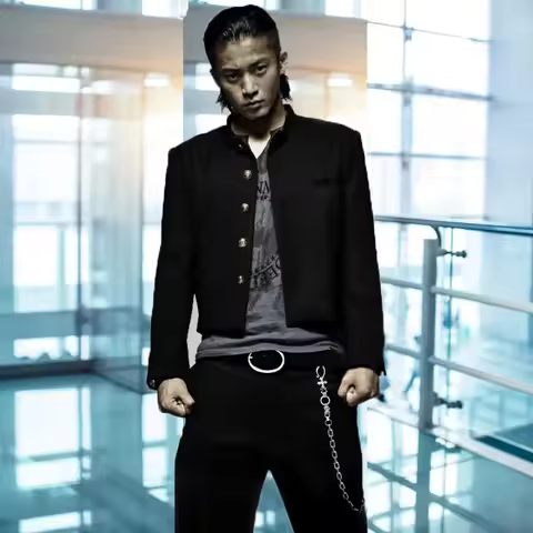 ♥ 2025 Japanese Movie New Crows Zero Takiya Genji Uniform High School Coats JK Black Suit College St