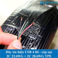4-core 2725 2-core 22AWG USB cable + 2 cores 28AWG HDPE - TPE outer shell OD4.2mm - 1 meter