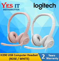 LOGITECH HEADSET WIRED USB H390 (981-000485) ( BLACK / ROSE / WHITE )