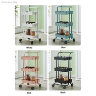 ◄[ Ready Stock Msia ] 3 Tier Multifunction Storage Trolley Rack Office Shelves Home Kitchen Rack With WheelIn stock