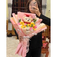 Graduation bear bouquet, graduation congratulations, wax flowers, Hanoi 1-3 o'clock|Abee gifTAB