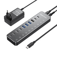 RSHTECH 10 in 1 USB C Hub พร้อมสวิตช์สัมผัสส่วนบุคคล 10Gbps Type-C USB Splitter Docking Station สําห