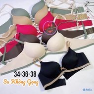 Wireless latex bra with slanted cups and medium padding 2.5cm size 34 36 38 (A42)