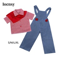 [Ioensy] Farmer Costume with Scarf, Farmer Role-playing Suit for Carnival Birthday