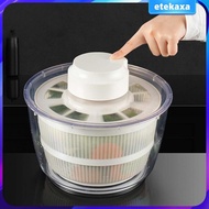 [Etekaxa] Electric Salad Dryer Kitchen Strainer Container Lettuce Washer and Dryer for Vegetable Prepping Cabbage Vegetables