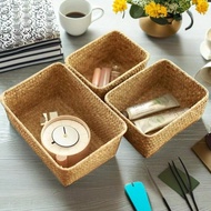 Giỏ đựng đồ bằng cỏ biển đan thủ công, Hộp đựng đồ sáng tạo thủ công, Thùng đựng đồ bằng mây đa năng