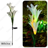 Waterproof Solar Outdoor Garden Lights with 4 Bigger Lily Flowers Waterproof 7 Color Changing Outdoo