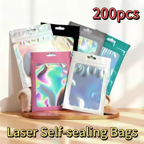 Laser Self Sealing Bag Thicken Zipper Hologram Pouch Resealable Mini Ziploc Bags Hermetic Bag Keycha