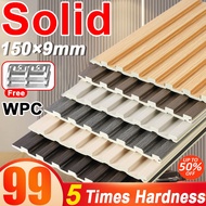 Panel Wallpaper 150x9mm Wpc Solid Waterproof Multiple color Wood Wallpaper Grille Ecological Board
