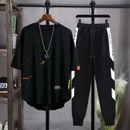 Summer Suit Men s Fatty Plus Plus Size Half sleeve Short sleeve T shirt Trousers New Casual Men s Sp