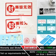 year month date sticker warranty sticker invalid torn disposable sticker cellphone tag repair label