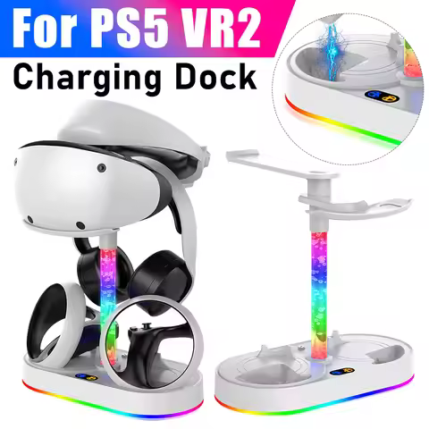 For PS5 VR2 Charging Dock for Play Station 5 VR2 Controller Charging Storage Dock Magnetic Adapter H
