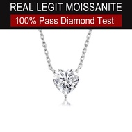 Classic Heart 2ct Moissanite Necklace S925 Sterling Silver 18K Gold Plated 8mm Three Prongs Heart Pe