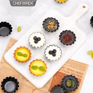 Chefmade Chefmade Melaleuca Egg Tart WK9977-12 Black Carbon Steel Egg Tart Mold 12pcs Egg Tart Mold 