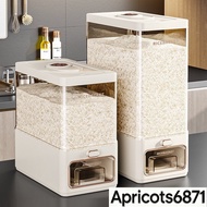 READY STOCK Kitchen 5 KG/10 KG Rice Container One-Touch Rice Dispenser Visible Sealed Rice Bucket Ap