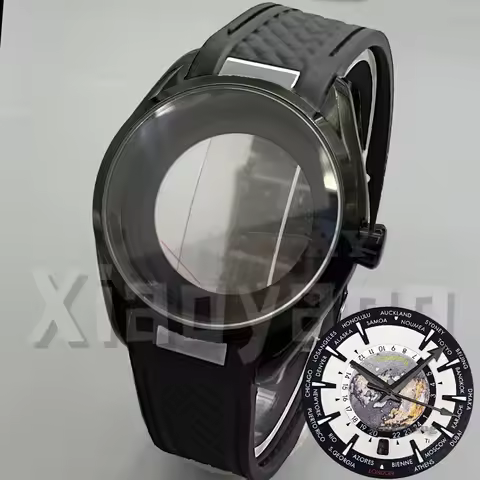 40mm Full Black AT150 Style Watch Case Polish Bezel Sapphire Crystal Waterproof Fit NH34 NH35 NH36 M