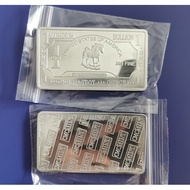 1 oz One Troy Ounce USA Horse .999 Fine Aluminium Bullion Bar Al Element 1oz