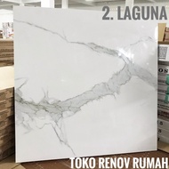 Granit lantai 60x60 putih motif carara (glossy)/ granit putih motif