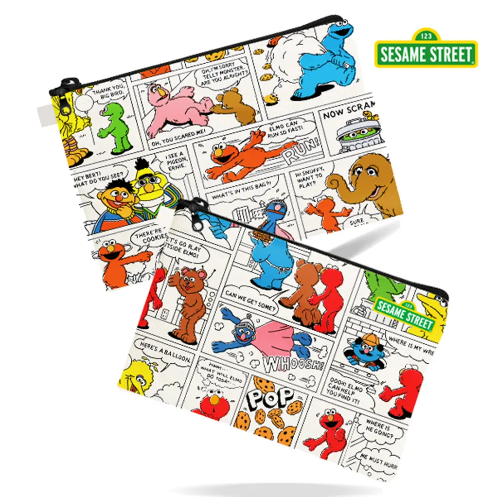 SST4-กระเป๋าอเนกประสงค์ A4 : Sesame Street Comic A4 Multipurpose Zipper Bag (A4-PDBAG-WH-401) W33xH2