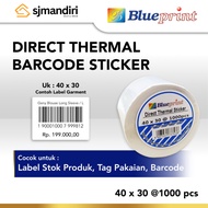 Blueprint Direct Thermal Sticker 40 x 30 mm Label Sticker 40x30 DTS Barcode Price