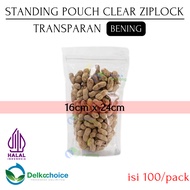 DELKOCHOICE CLEAR TRANSPARENT ZIPLOCK STANDING POUCH 16x24