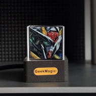 (RFZG) Crystal Cube Photo Display Holographic Desktop Smart Weather Station Digital Clock with GIF A