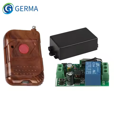 GERMA 433MHz 1 Button EV1527 Remote Control RF Transmitter with AC 110V 220V 1CH 433Mhz Wireless Rel