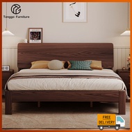 Tanggo Solid Wooden Bed Frame Bed Frame With Mattress Super Single/Single/Queen/King Bed Frame