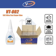 V-TECH VT-802 502 INDUSTRIAL ULTRA FAST SUPER GLUE 50PCS/BOX 3 SECONDS GLUE HEAVY DUTY VT802 VTECH