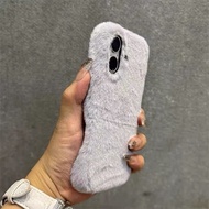 casing realme c15 realme 11 5g casing Furry Gray a57 Plush A58x/a97 Phone Case V70S/V50 Men Women Si