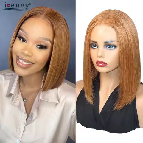 99J Short Bob Wig Human Hair Wigs Dark Red Burgundy 6X2 U Part Lace Bob Wigs Ginger Blonde Blunt Cut