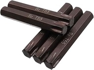 Rannb T55 Torx Screwdriver Bit Set 6 Point Star Bits 3" Length with Hex Shank Screw Driver Kit Tools