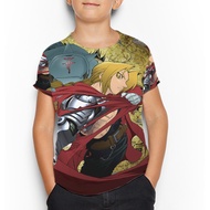 Edward Elric Fullmetal Alchemist Tshirt Fullprint Polyester Jersey Casual T-shirt for Children Aged 