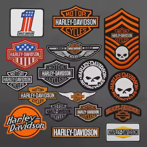 New Harley Davidson Punk Embroidered Patches on Clothes Iron on Patches for Clothing Jacket Badge DI