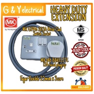 Super Heavy Duty Extension MK 1/2 Gang 13A Metal Clad Switch Socket c/w Fajar 2.5mm x 3core Flexible Cable