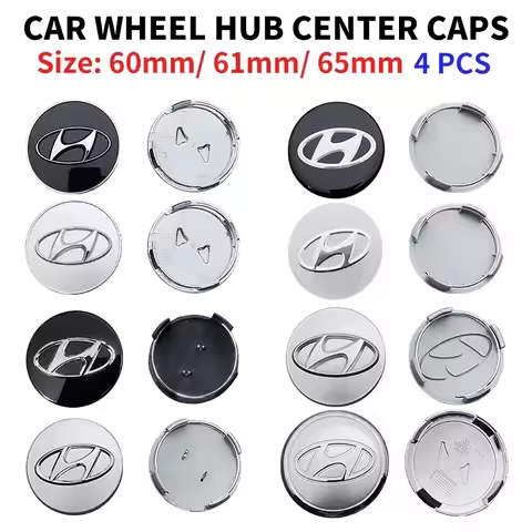 4pcs 60mm 61mm 65mm Car Wheel Hub Center Caps Rims Cap Logo Hubcap Rim Cover For Hyundai Leading IX3