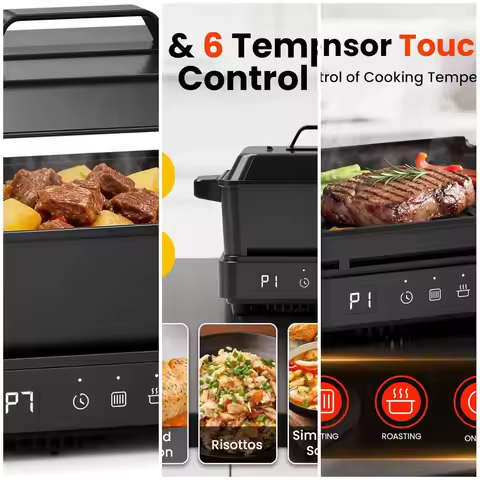 olayks Induction Cooktop, Portable Induction Cooktop with Cooking Pot and Grill Pan, 1500W Hot Plate