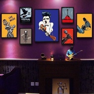 Elvis Presley Music Guitar Poster Canvas Wall Art Creative Decor for KTV Bar Music Studio No Frame